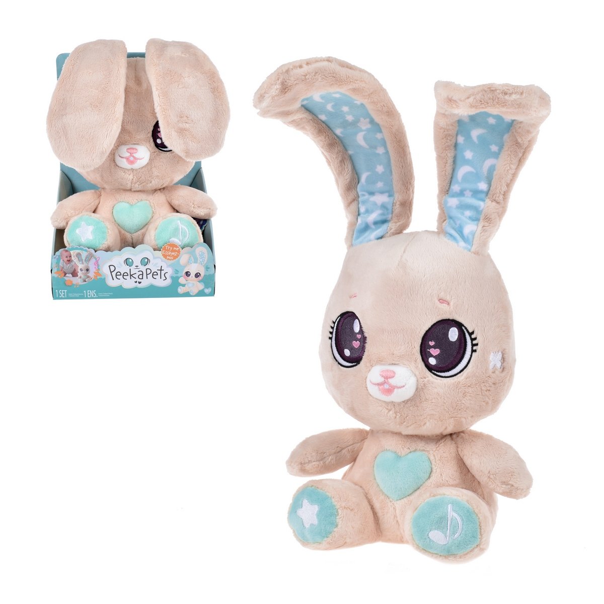 Conejo De Peluche Peek A Boo Electronico De 29 Cms Sentado Peekapets