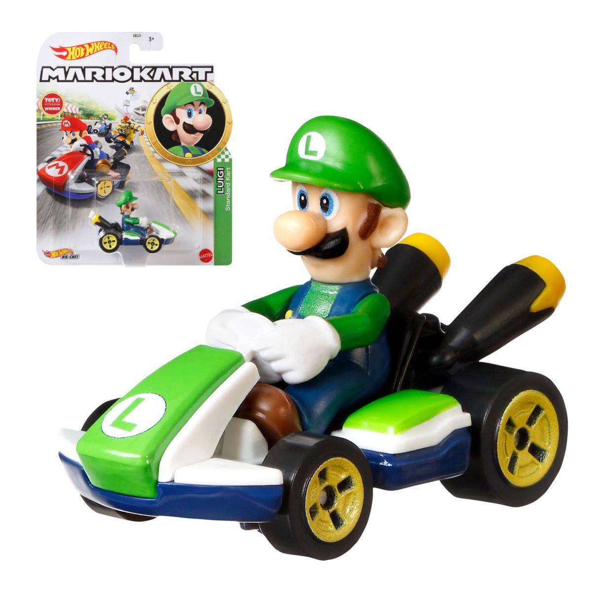 Hot Wheels Mario Kart Personajes Escala 1:64 - Luigi