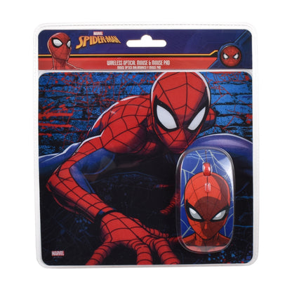 Kit Mouse Inalámbrico + Mouse Pad Spiderman Marvel