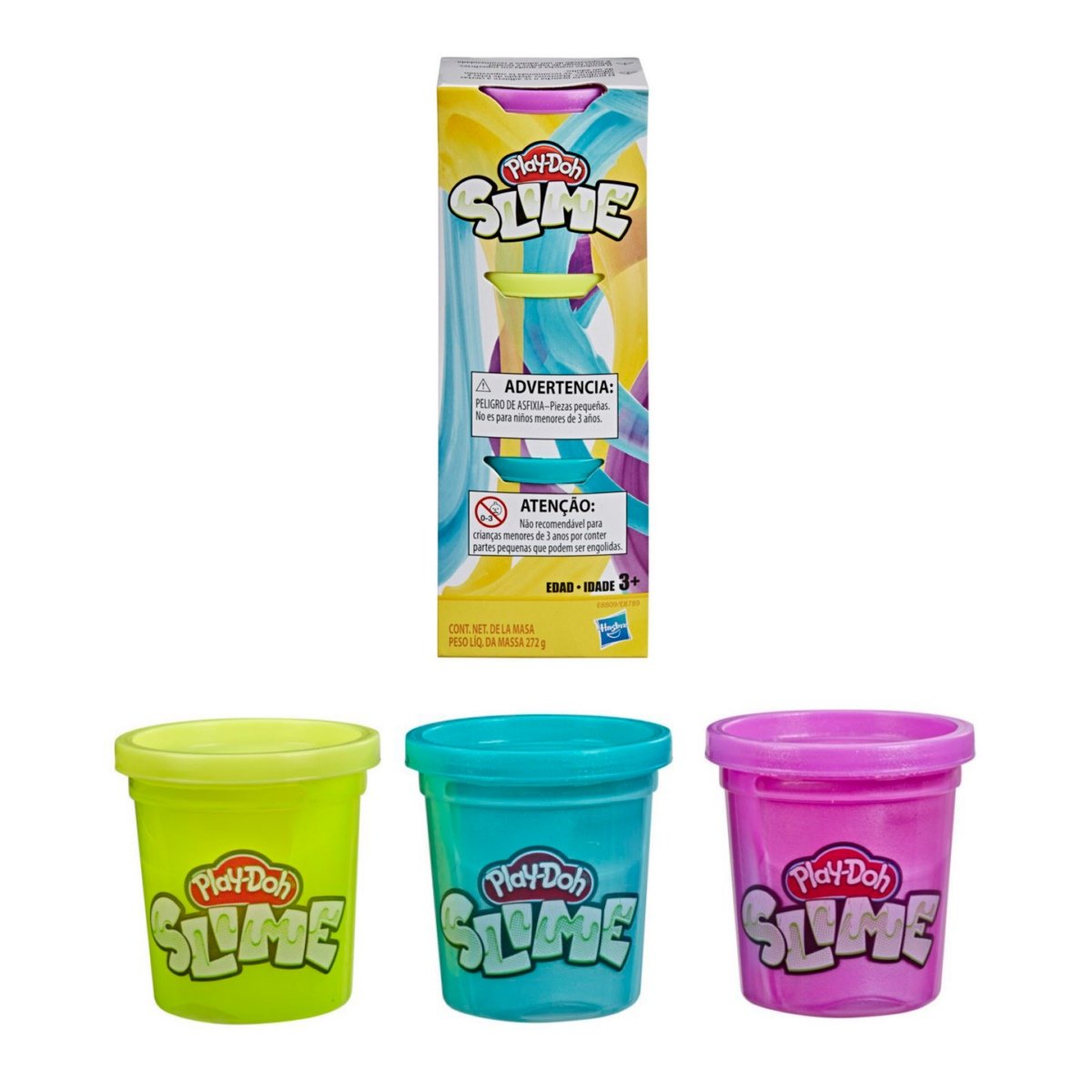 Play Doh Slime Pack Tres Colores - Amarillo Verde Morado