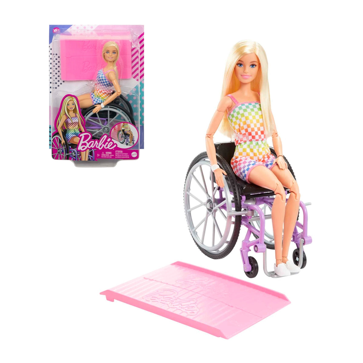 Barbie Fab Muñeca Fashionista Silla De Ruedas Morada