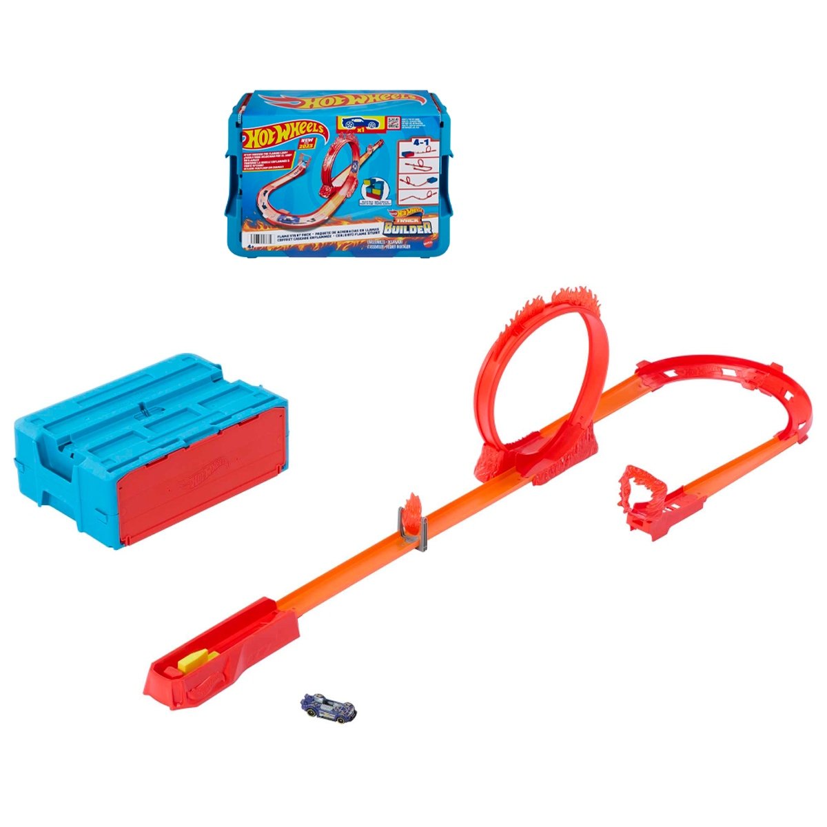 Hot Wheels Pista De Juguete Caja Grande Acrobacias De Fuego