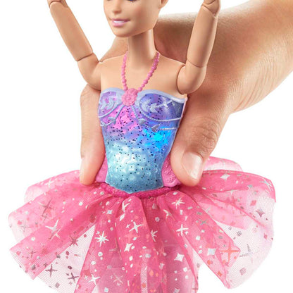 Barbie Muñeca Bailarina Luces Brillantes Tutú Rosa