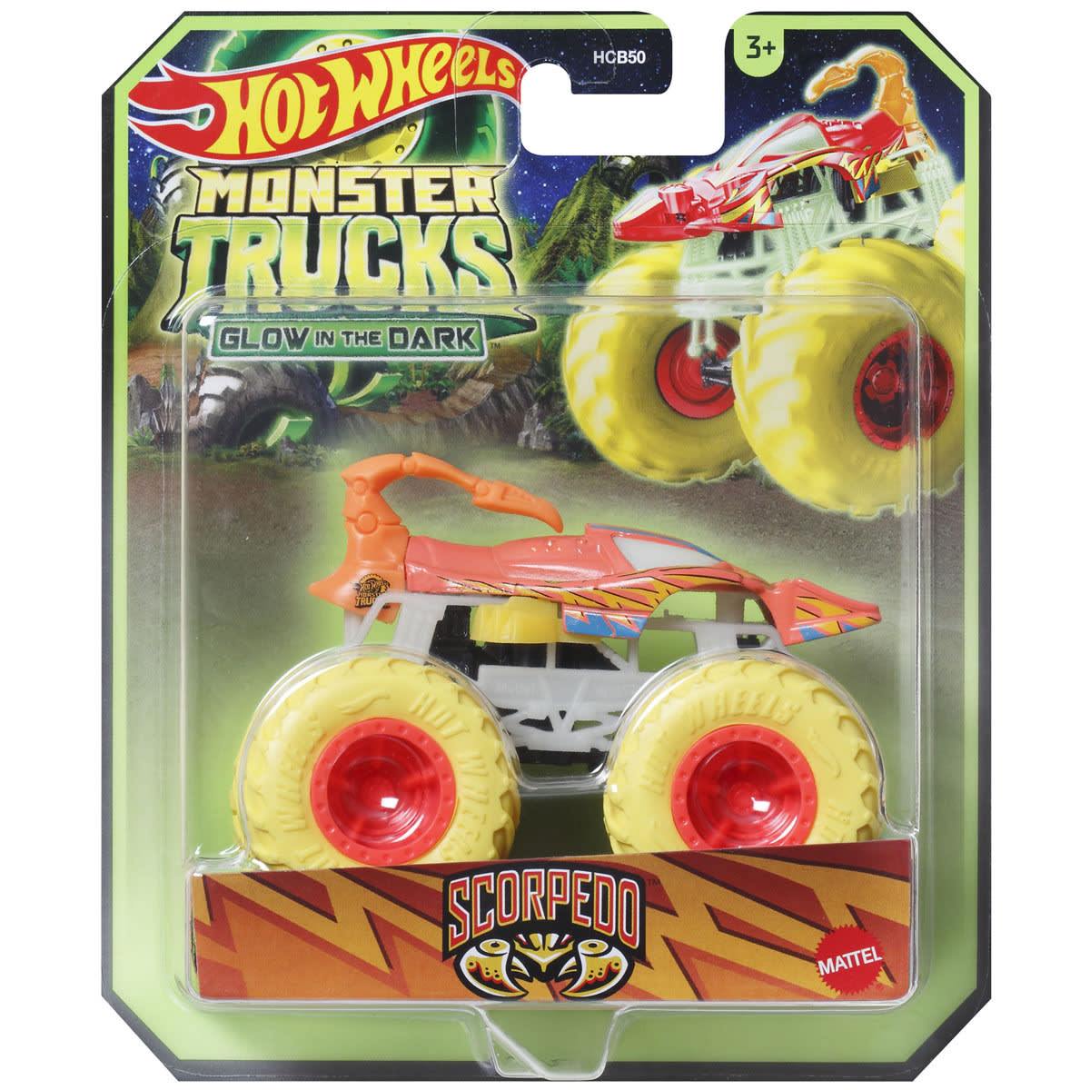 Hot Wheels Monster Trucks Glow 1:64 - Scorpedd