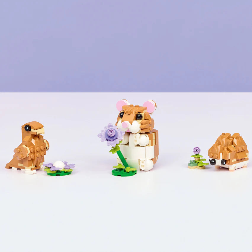 Lindo Hamster Con Flor Lego Creator