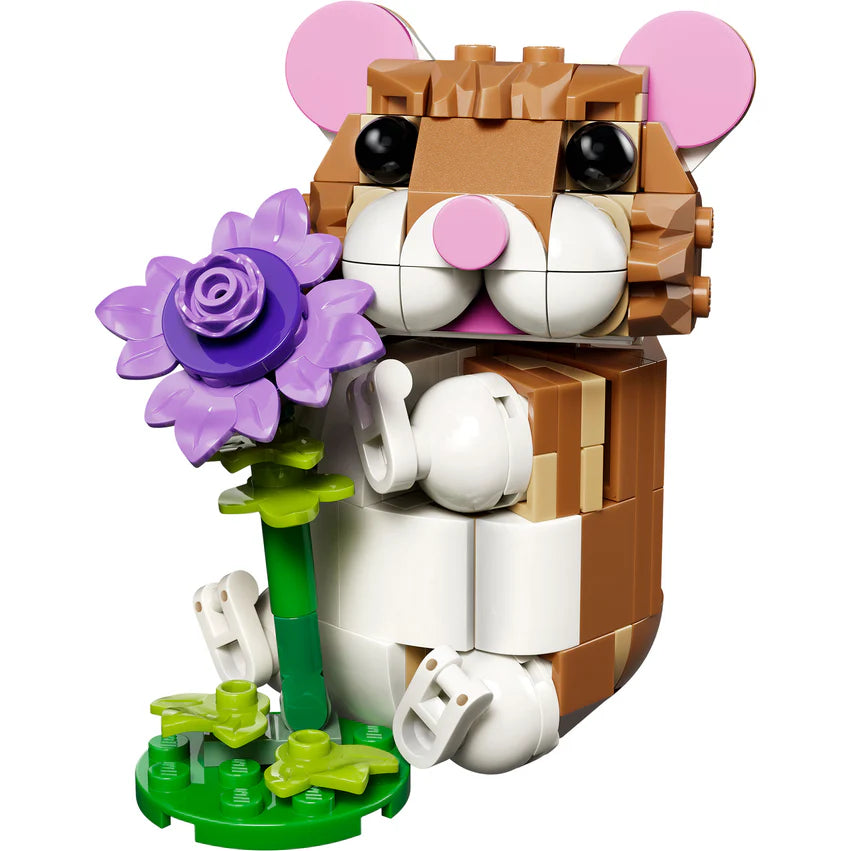 Lindo Hamster Con Flor Lego Creator