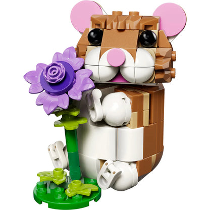 Lindo Hamster Con Flor Lego Creator