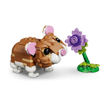 Lindo Hamster Con Flor Lego Creator