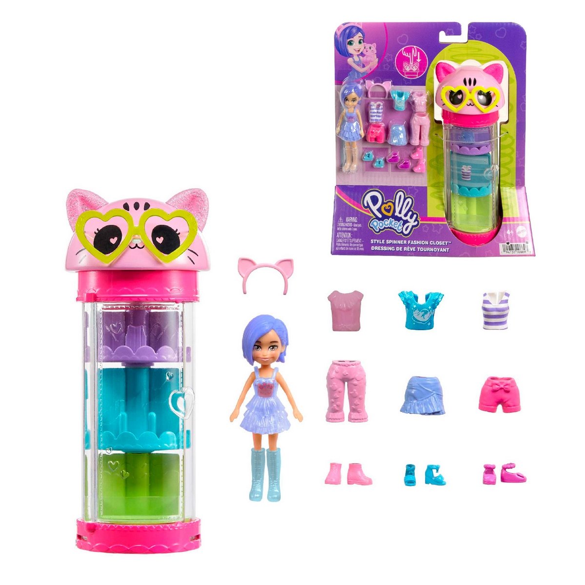 Polly Pocket Tubo De Modas Giratorio - Gato