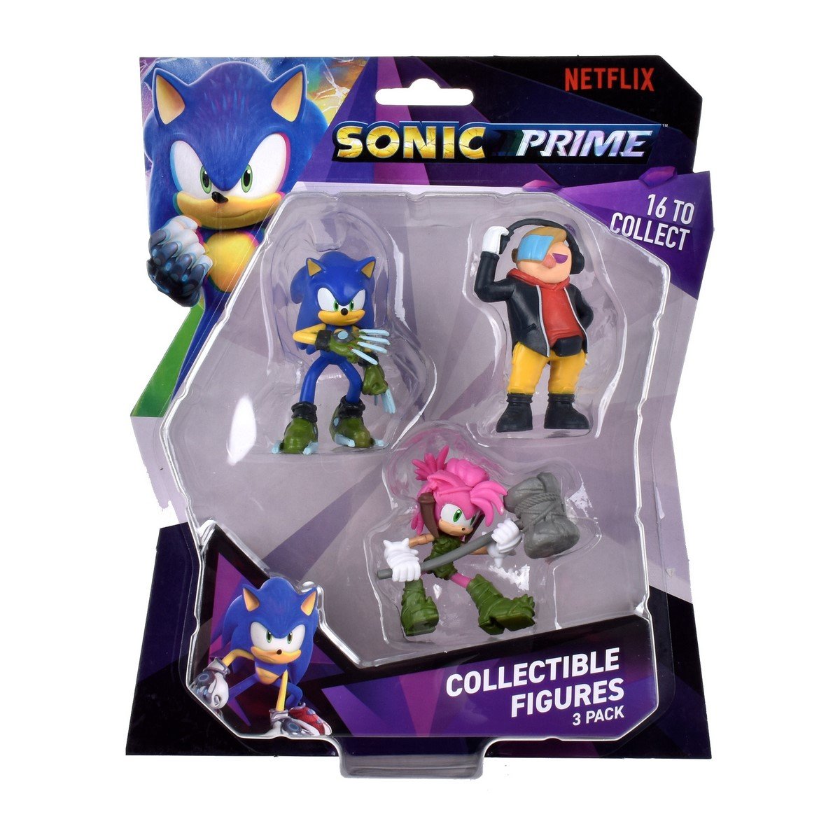 Pack 3 Figuras Sonic De 7 Cms - Pack-1 Amy Con Martillo
