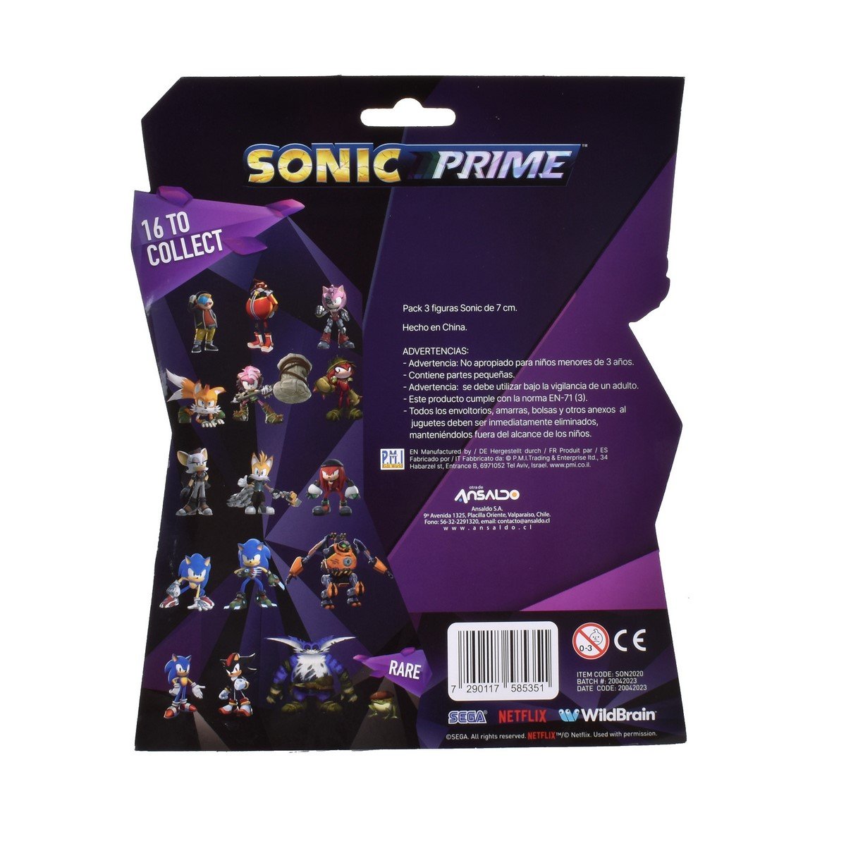 Pack 3 Figuras Sonic De 7 Cms - Pack-1 Amy Con Martillo