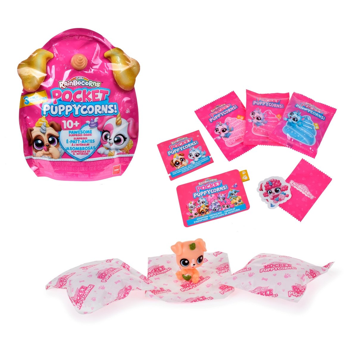 Pack Sorpresa 3 Figuras Puppycorns Y Accesorios  Rainbocorns Zuru - Dorado