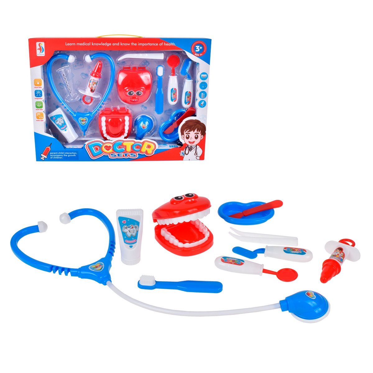 Set Doctor Y Dentista - Rojo Categoría: Profesiones Tipo producto:  Juguetes de profesiones y roles