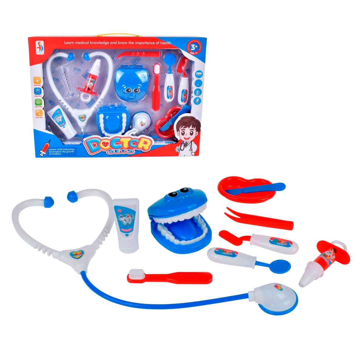 Set Doctor Y Dentista - Azul Categoría: Profesiones Tipo producto:  Juguetes de profesiones y roles