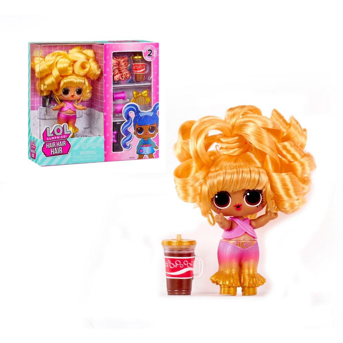 Muñeca Lol Hair Hair Hair 8 Cms Con Accesorios - Rubia