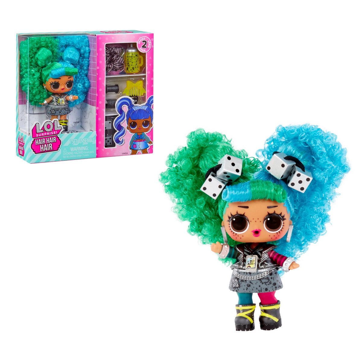 Muñeca Lol Hair Hair Hair 8 Cms Con Accesorios - Verde-Calipso