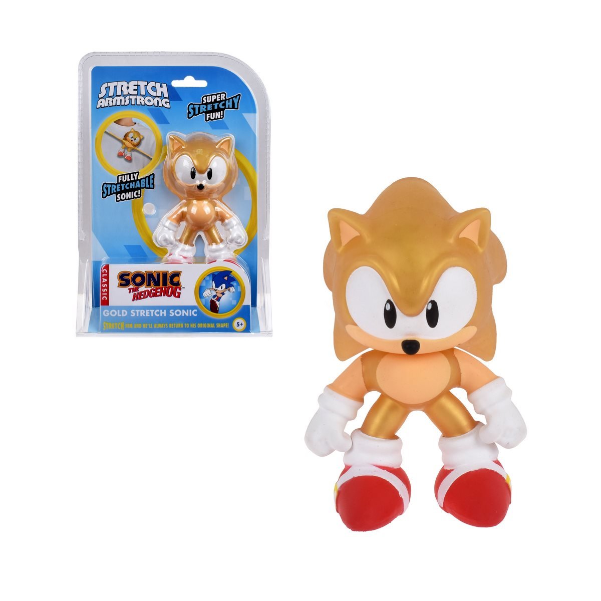 Figura Strech Sonic De 13 Cm - Gold Sonic