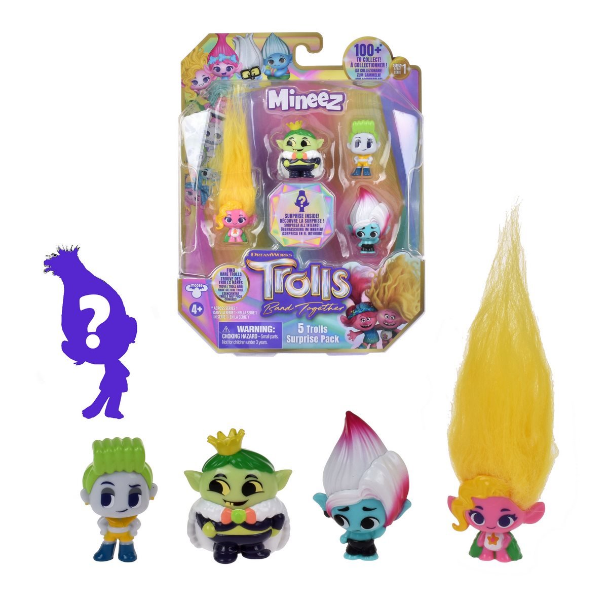 Pack 5 Mini Figuras Trolls - Amarillo