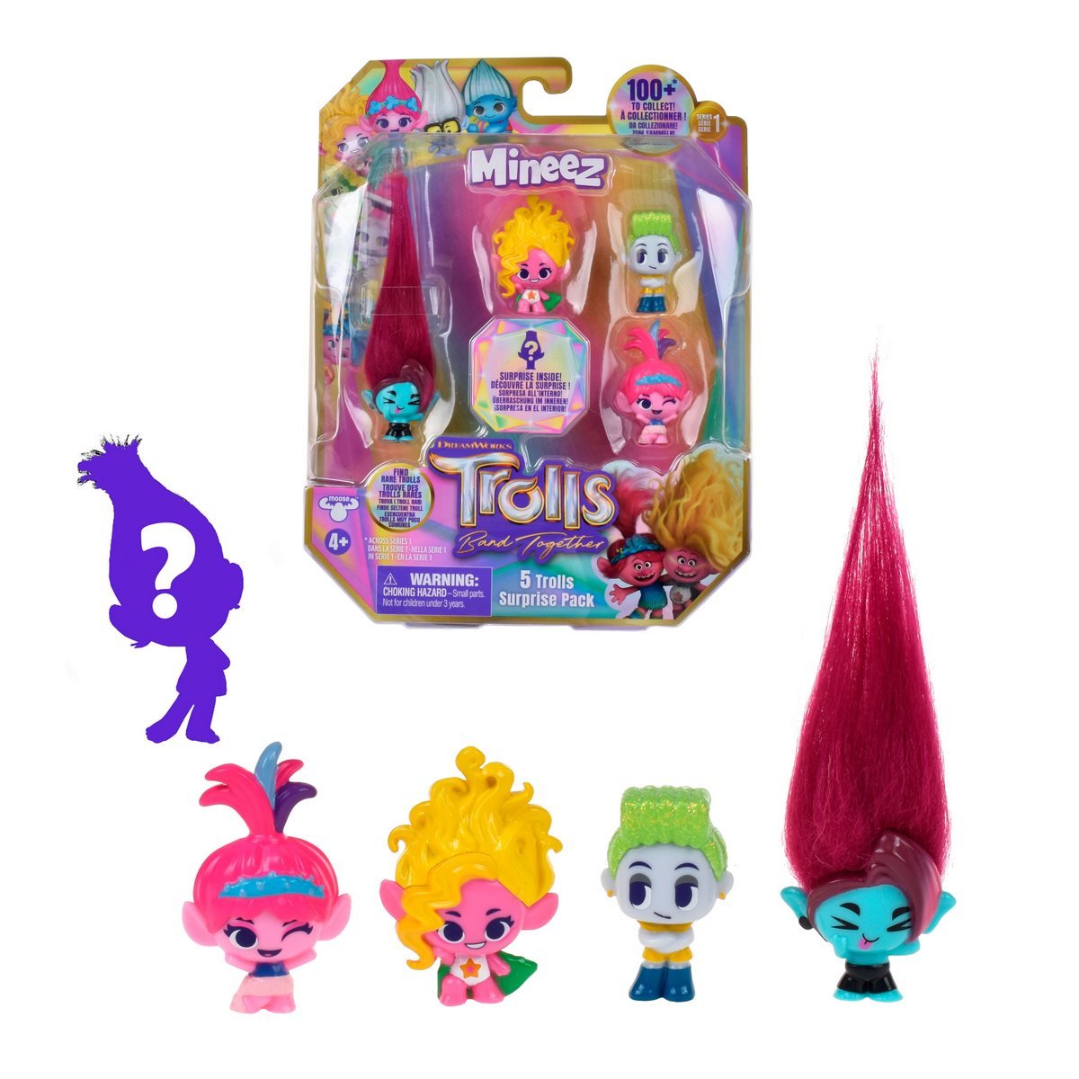 Pack 5 Mini Figuras Trolls - Burdeo