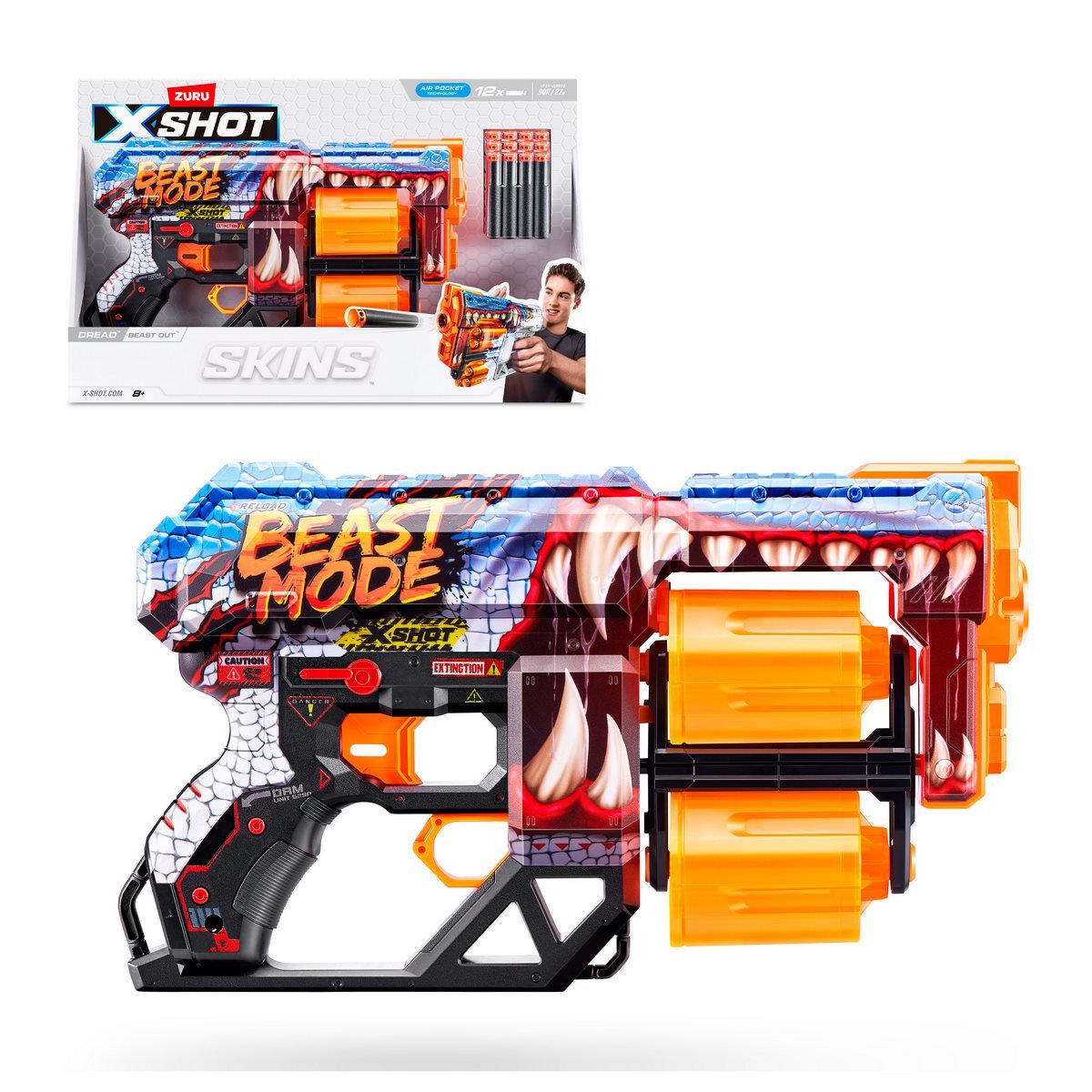 Lanza Dardos Dread Skins Con 12 Dardos X-Shot - Beast Out Categoría: Lanzadores dardos - agua y más Tipo producto:  Armas y artilugios de juguete