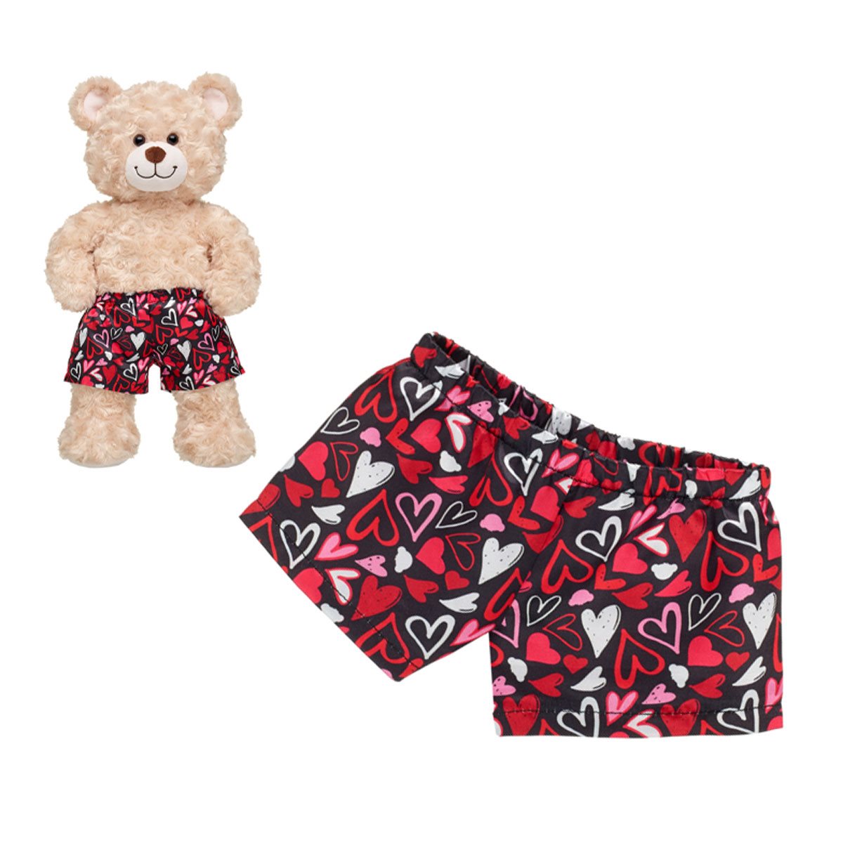 Calzoncillo Negro Corazones Build-A-Bear