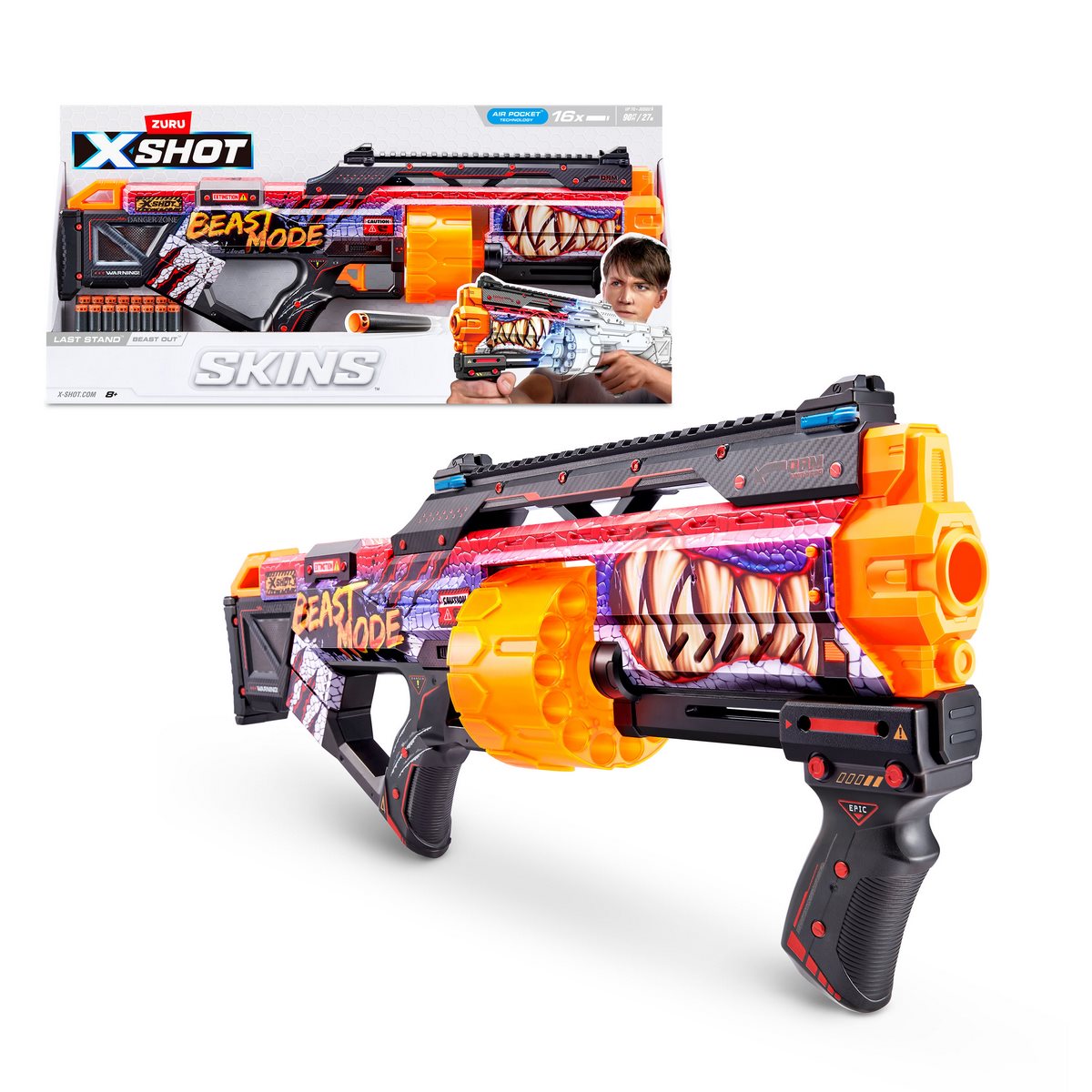 Lanzador Last Stand Skins X-Shot - Beast Out Categoría: Lanzadores dardos - agua y más Tipo producto:  Armas y artilugios de juguete