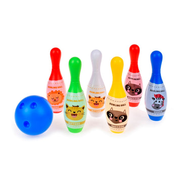 Bowling De 6 Pinos Con Pelota Diseño De Animales