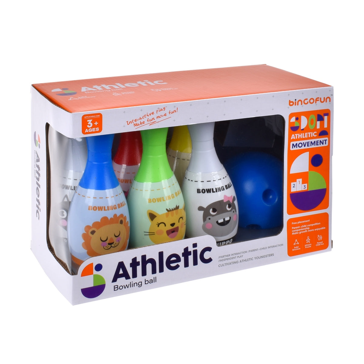 Bowling De 6 Pinos Con Pelota Diseño De Animales