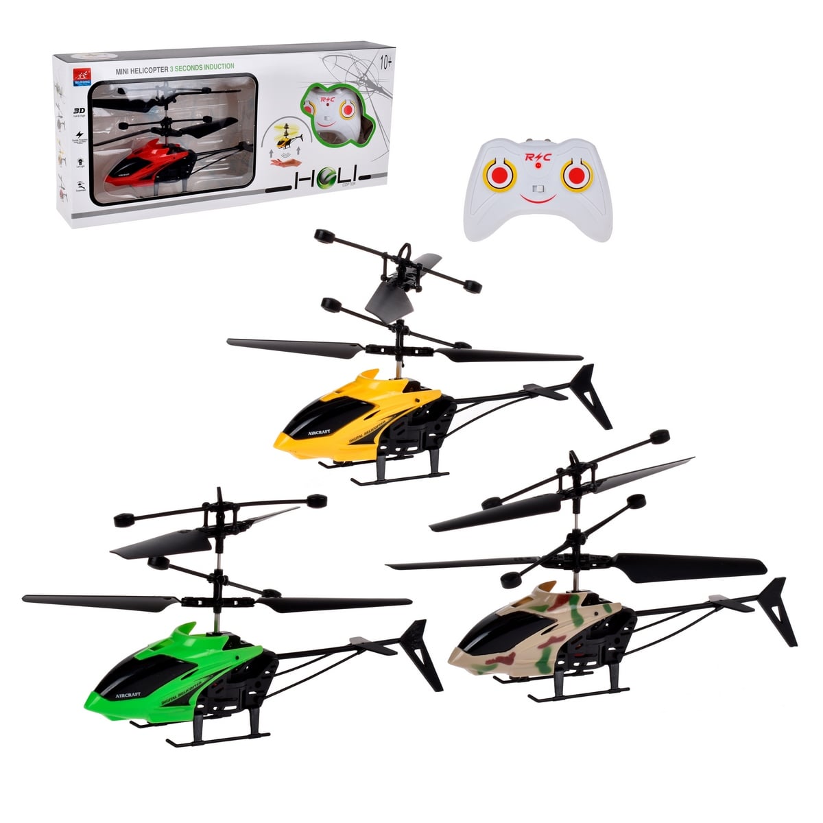 Helicóptero Radio Controlado De 17 Cm Con Pilas Recargables