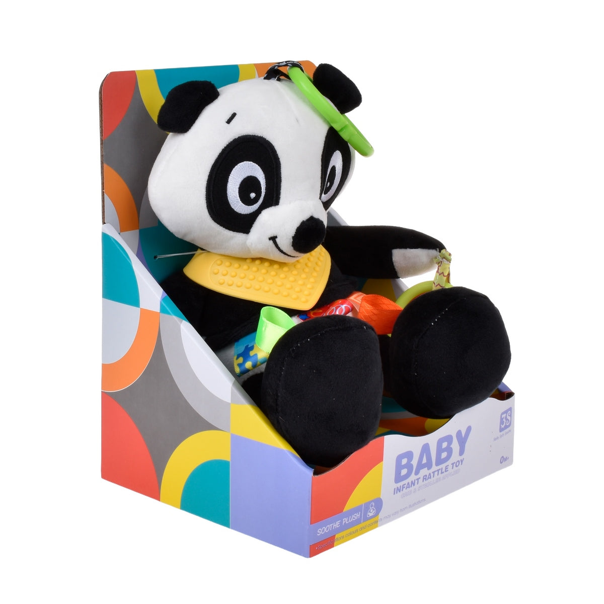 Peluche Panda Con Sonajero Y Mordedor