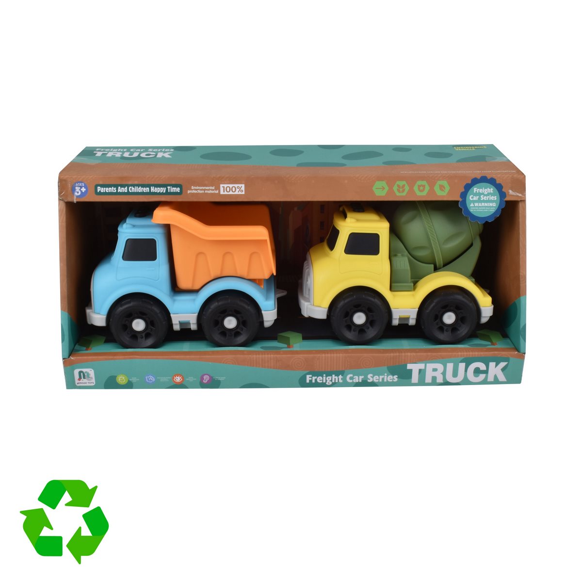 Set De 2 Camiones De Construcción Material Reciclado