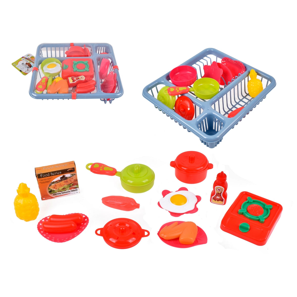Playset Cocina Seca Platos Con Alimentos Y Utensilios