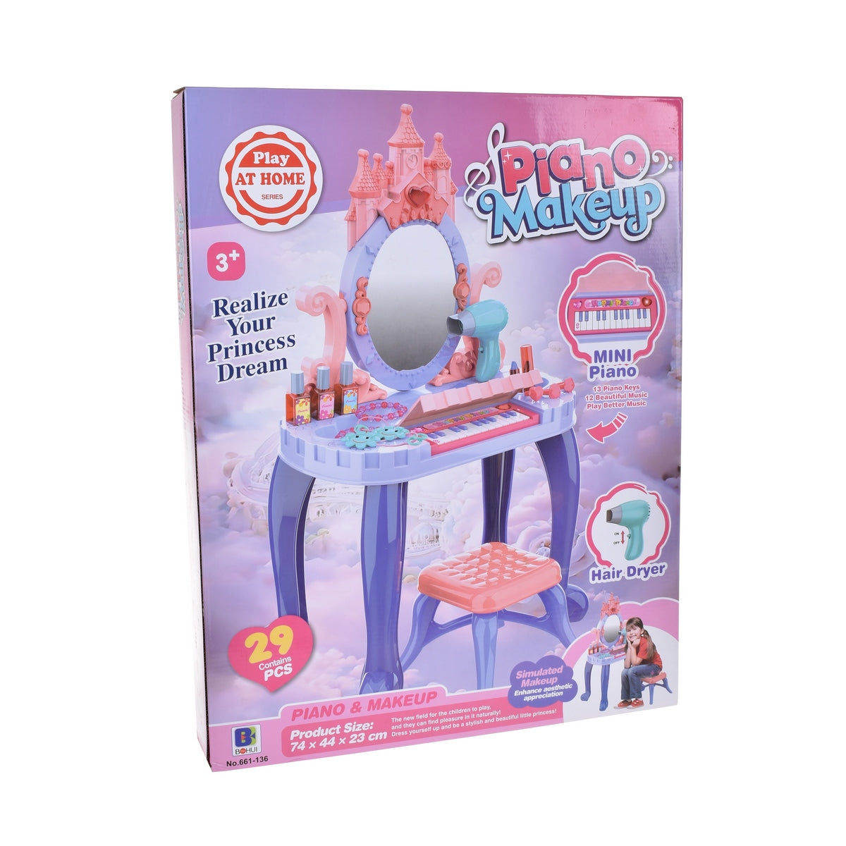Tocador De Princesa Con Piano Y Piso Y Accesorios