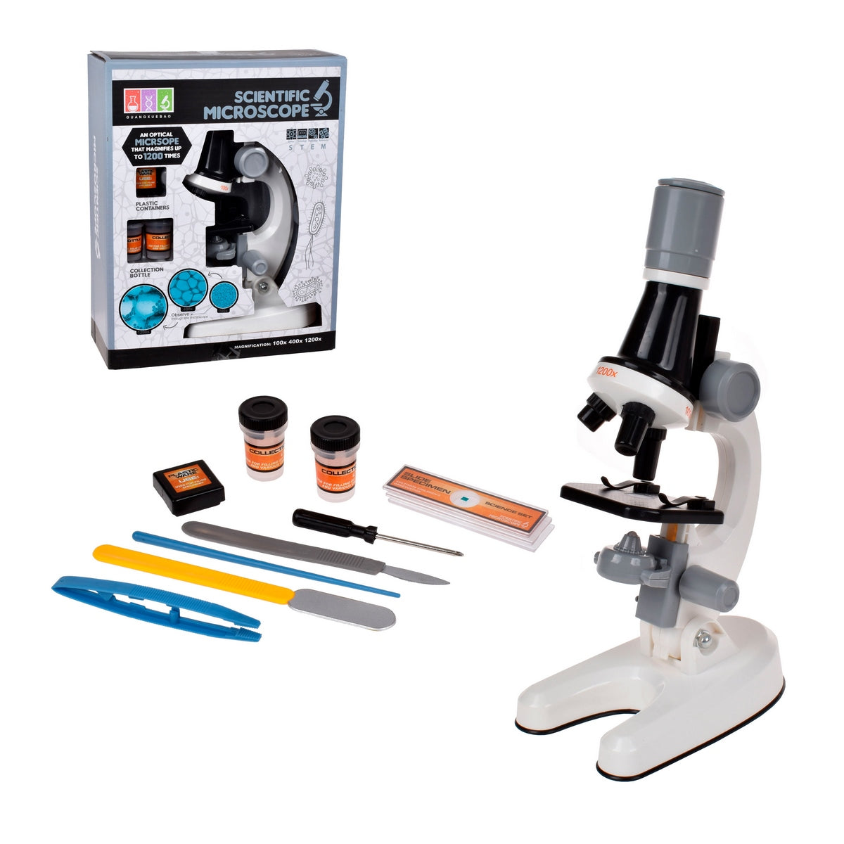 Microscopio 100X 400X 1200X 3 Con Accesorios