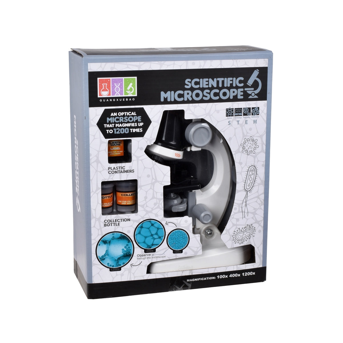 Microscopio 100X 400X 1200X 3 Con Accesorios
