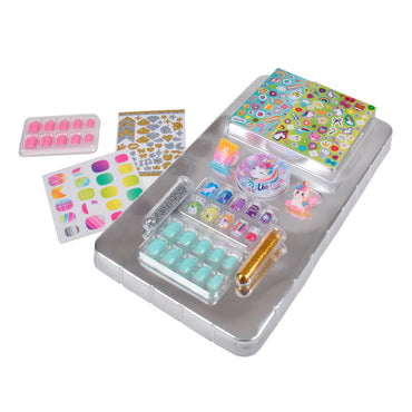 Set 30 Uñas Adhesivas Con Diseños Brillos Stickers Y Anillos