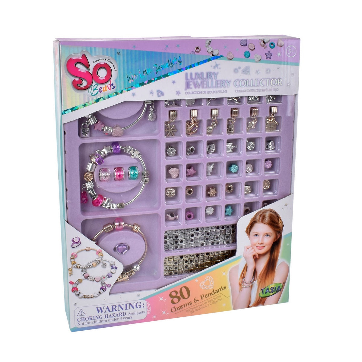 Set Creacion De Pulseras Deluxe Con Charms Y Letras En Bandeja