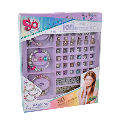 Set Creacion De Pulseras Deluxe Con Charms Y Letras En Bandeja