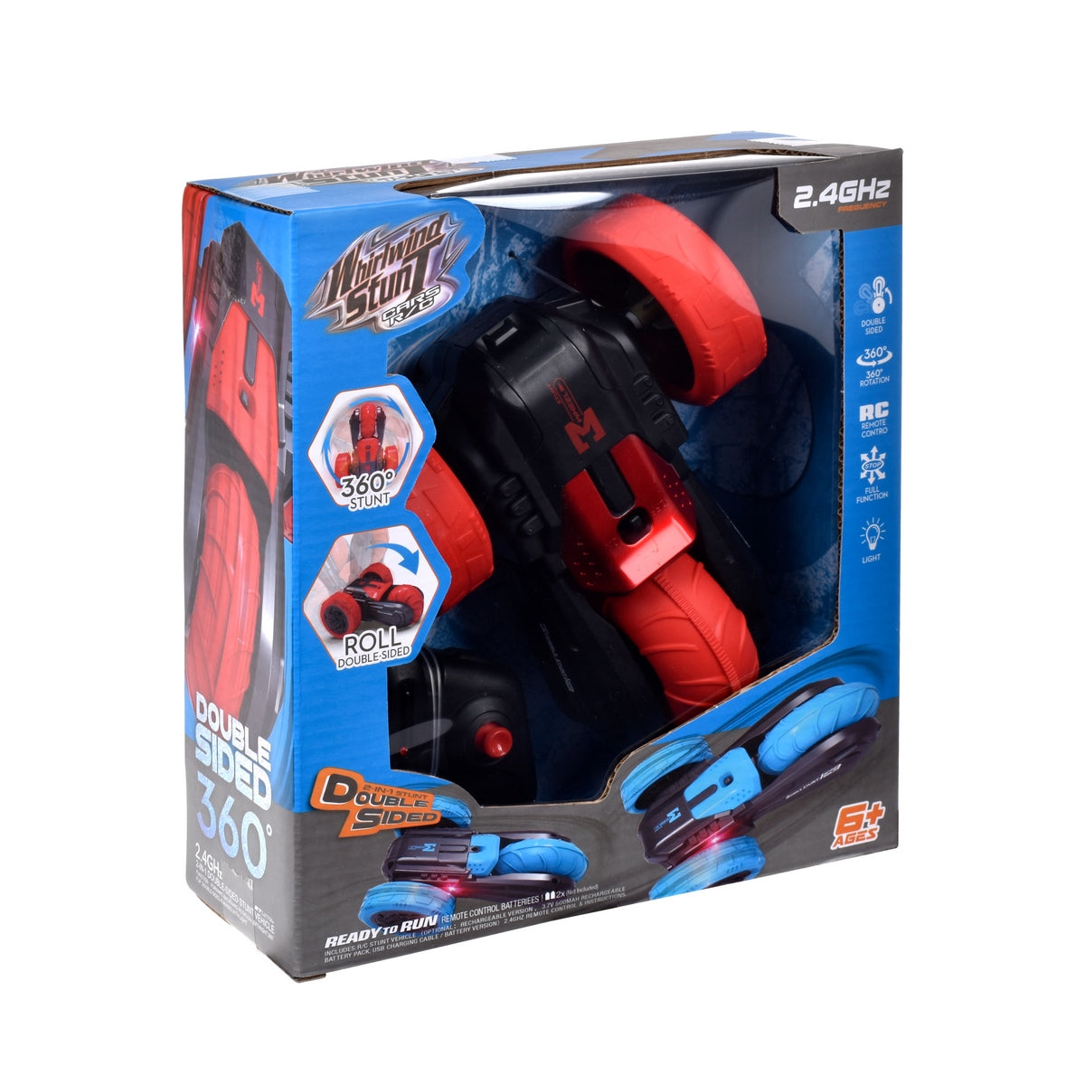 Vehículo 17 Cms Radio Controlado Acrobacias 360 Con 3 Ruedas Y Pilas Recargables