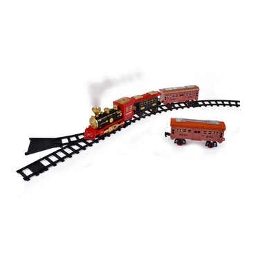 Tren Retro Eléctrico Con Sonido Y Luces Y 3 Vagones Y 16 Piezas Con Pilas Recargables