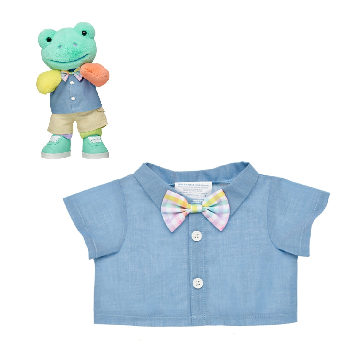 Camisa Celeste Con Humita Pastel Build-A-Bear