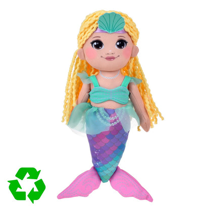 Muñeca de trapo de material reciclado de 30 cm Resoftables - Sirena