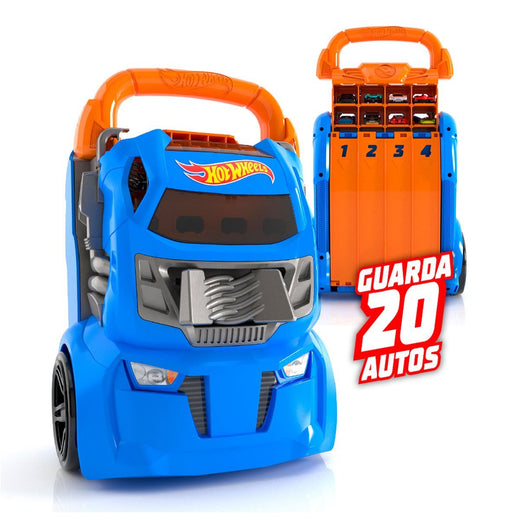 Hot Wheels Caja Organizadora y Pista para 20 Autos