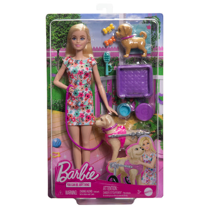 Barbie Set De Juego Paseo De Perrito Con Silla De Ruedas