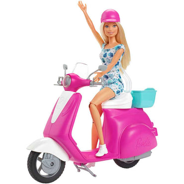 Barbie Vehículo Para Muñecas Motoneta Con Muñeca