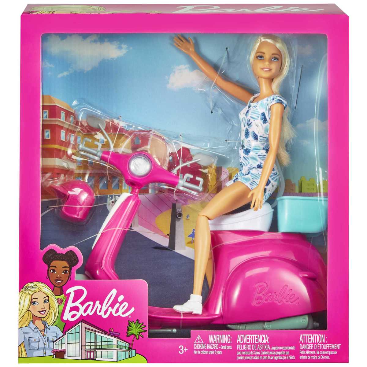 Barbie Vehículo Para Muñecas Motoneta Con Muñeca