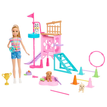 Barbie Set Juego Stacie Al Rescate Entrenadora Cachorritos