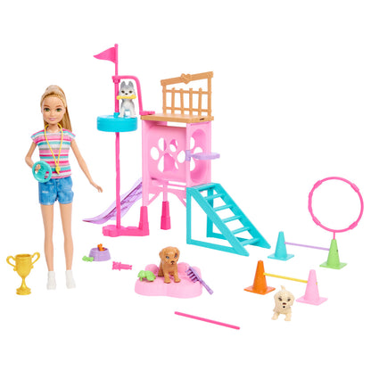 Barbie Set Juego Stacie Al Rescate Entrenadora Cachorritos