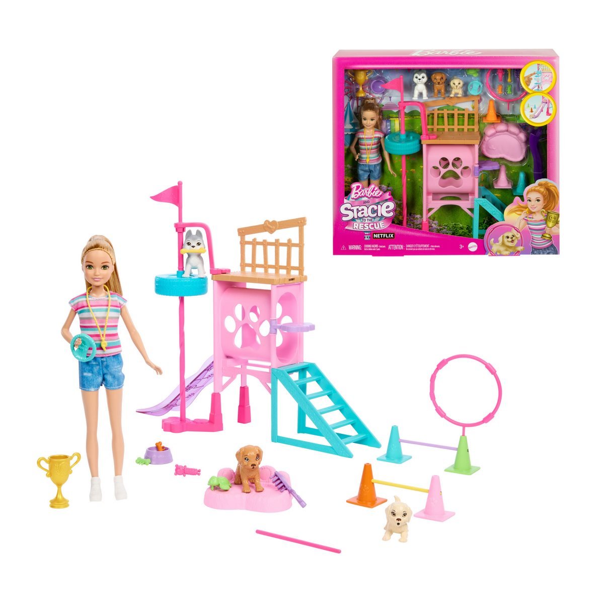 
                        Barbie Set Juego Stacie Al Rescate Entrenadora Cachorritos
                      