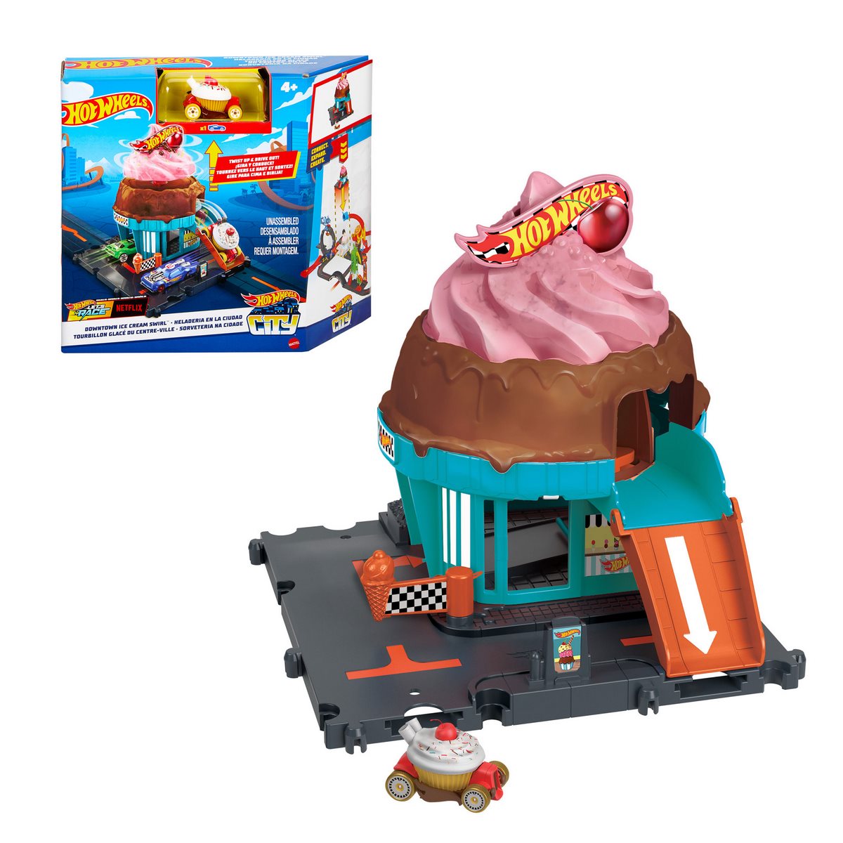Hot Wheels City Pista De Juguete Heladería
